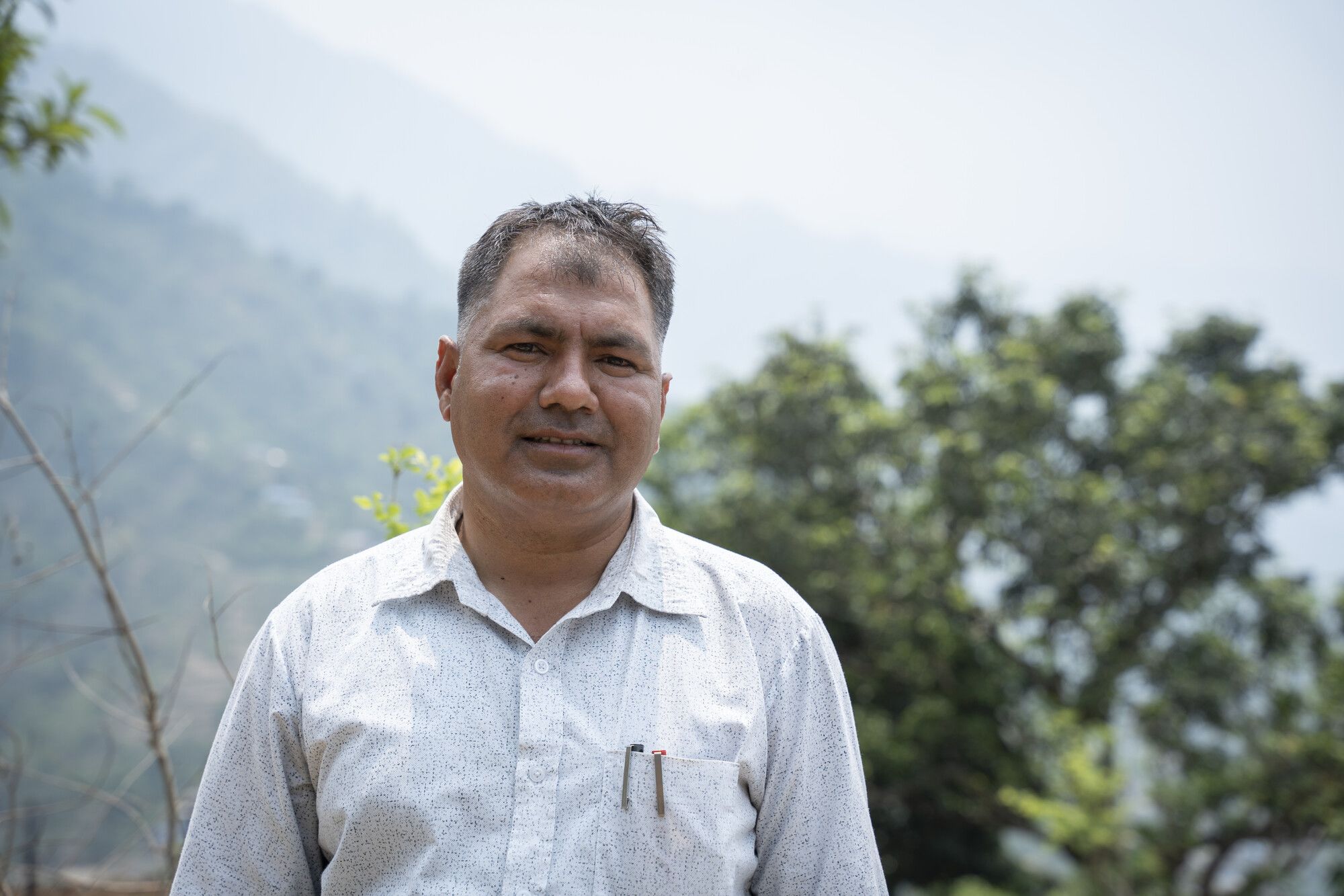 Roshan, chairman of Ward No. 5, in Benighat Rorang, Nepal. 